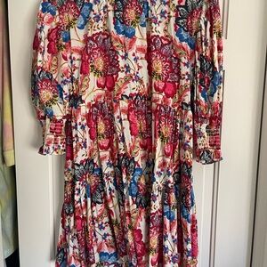 MISA Los Angeles Floral Dress w/ Sleeves